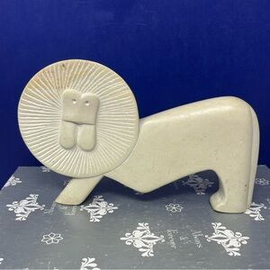 MCM Hand-Carved Soapstone Kenyan Lion Sculpture